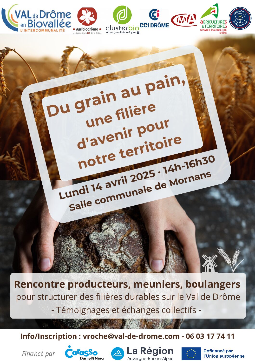 Du grain au pain : rencontre interprofessionnelle de la filière céréales panifiables sur le val de Drôme