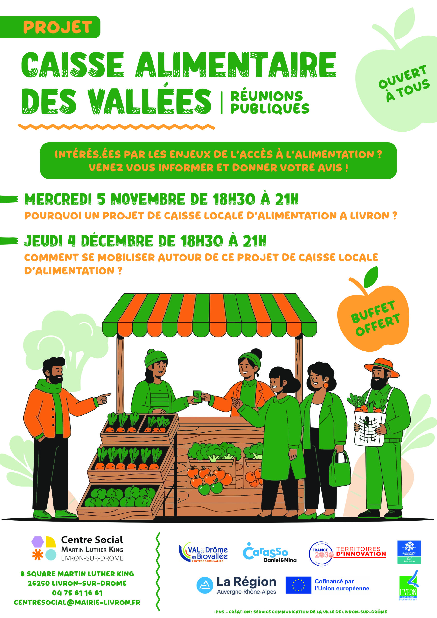 Temps d'échanges autour d'un projet de caisse alimentaire - Montoison & Livron - samedi 8 novembre & jeudi 4 décembre