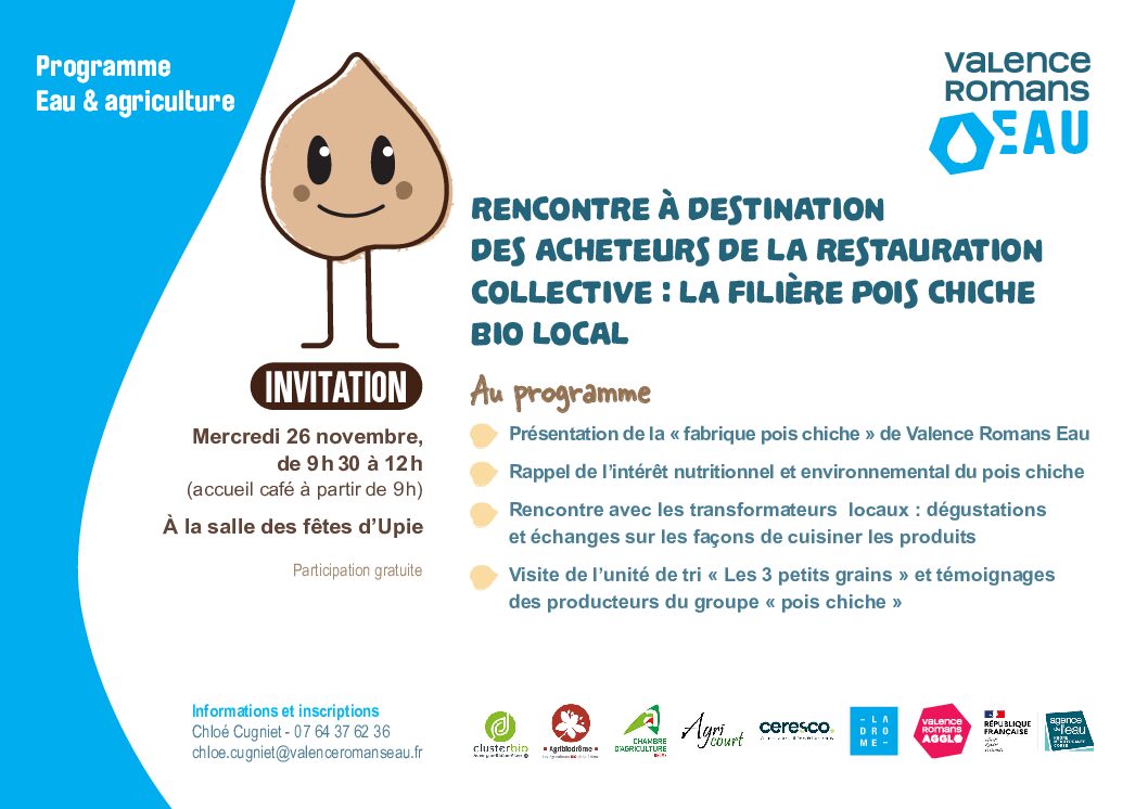 FILIÈRE POIS CHICHE BIO LOCAL : RENCONTRE À DESTINATION DES ACHETEURS DE LA RESTAURATION COLLECTIVE