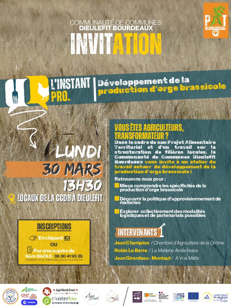 Atelier autour du développement de la production d’orge brassicole -Dieulefit le 30 mars 2026